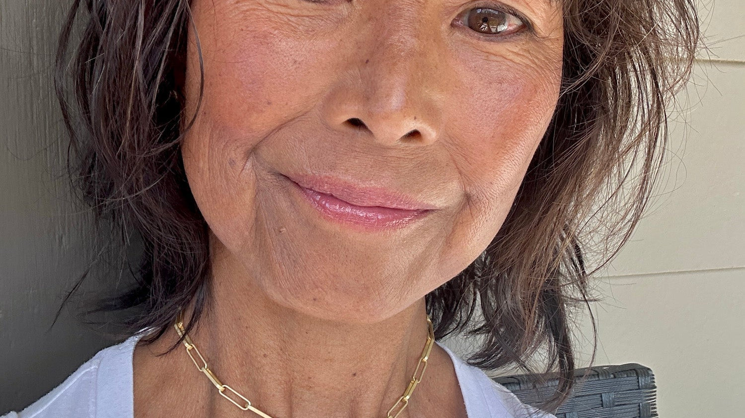Ann wearing Talisman Necklaces