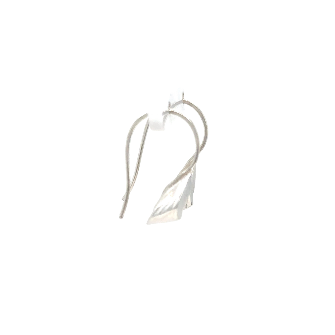 Echo Earrings in Silver Side View