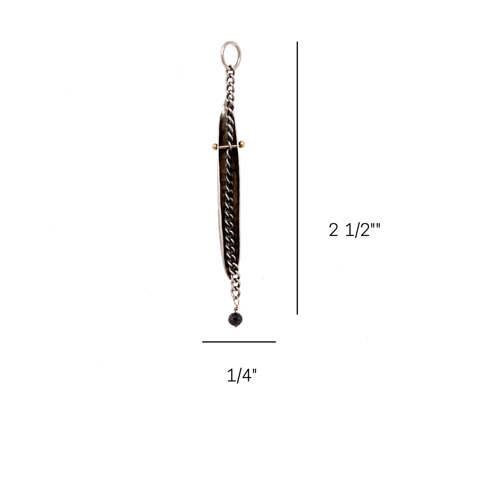 Strength Talisman Pendant with Black Diamond measurements