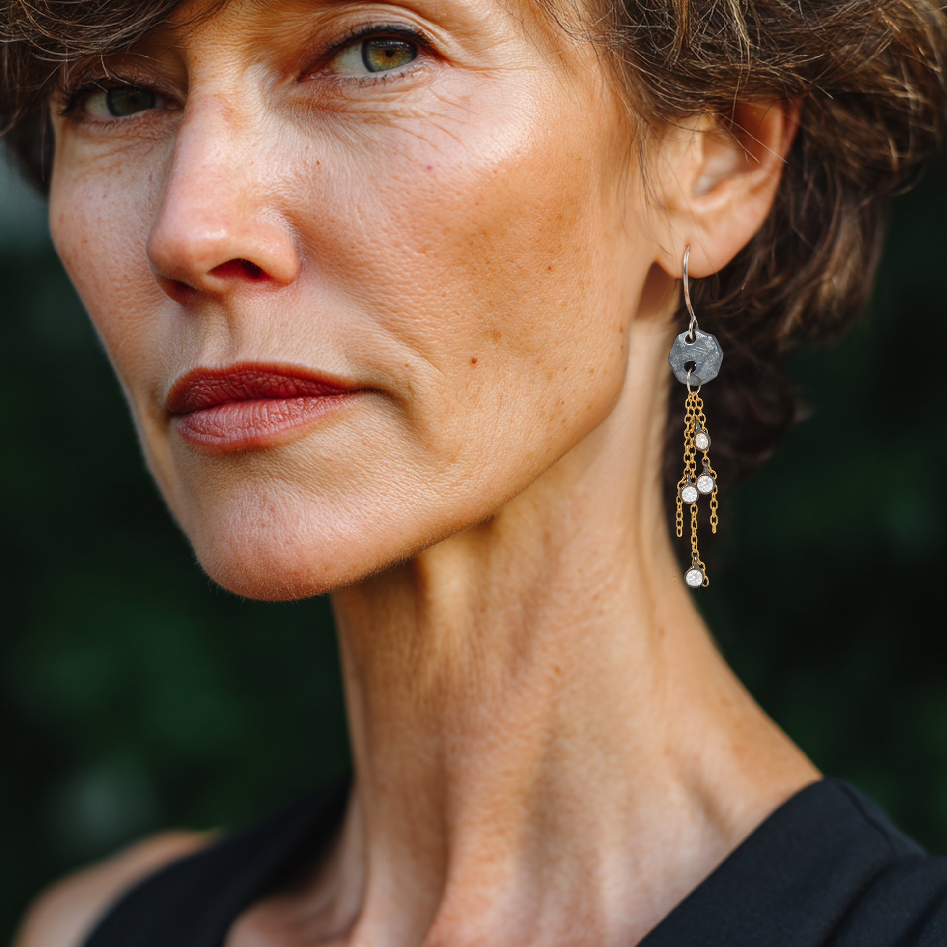 Stardust Earrings on Model