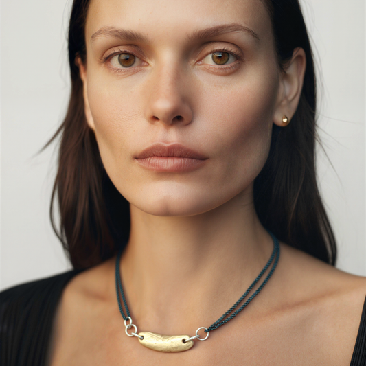 Whisper Necklace in Bronze on Model