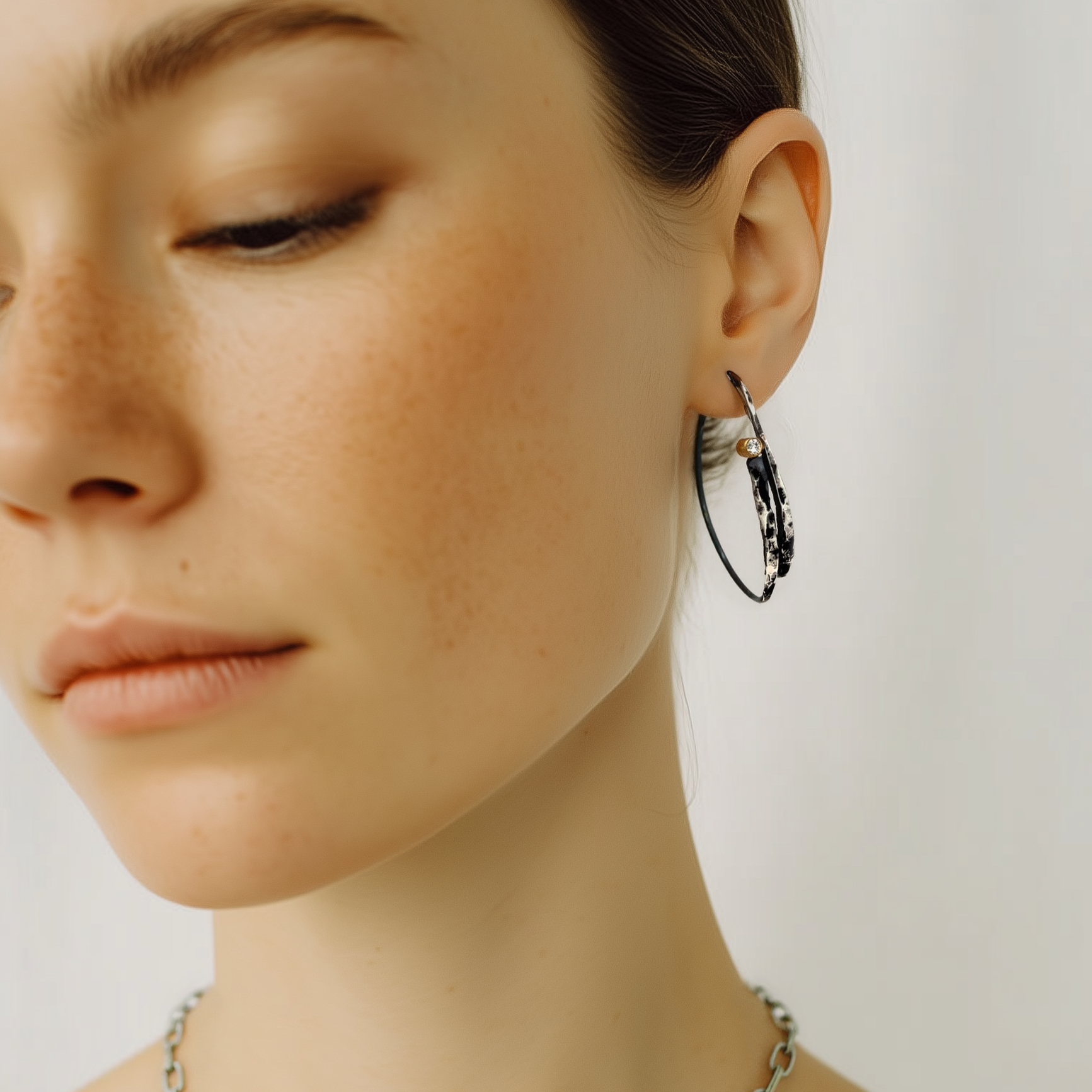 Tempest Hoop Earrings on Model