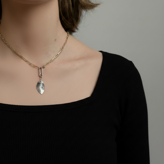 Discreet Talisman Necklace on Model