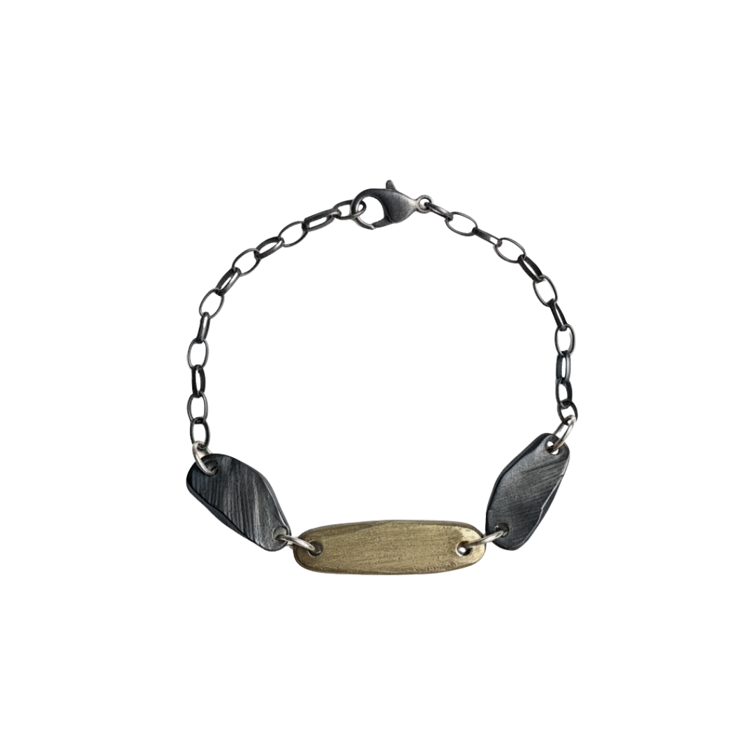 Mixed Metal Sterling Silver Bronze Bracelet – Chikahisa Studio