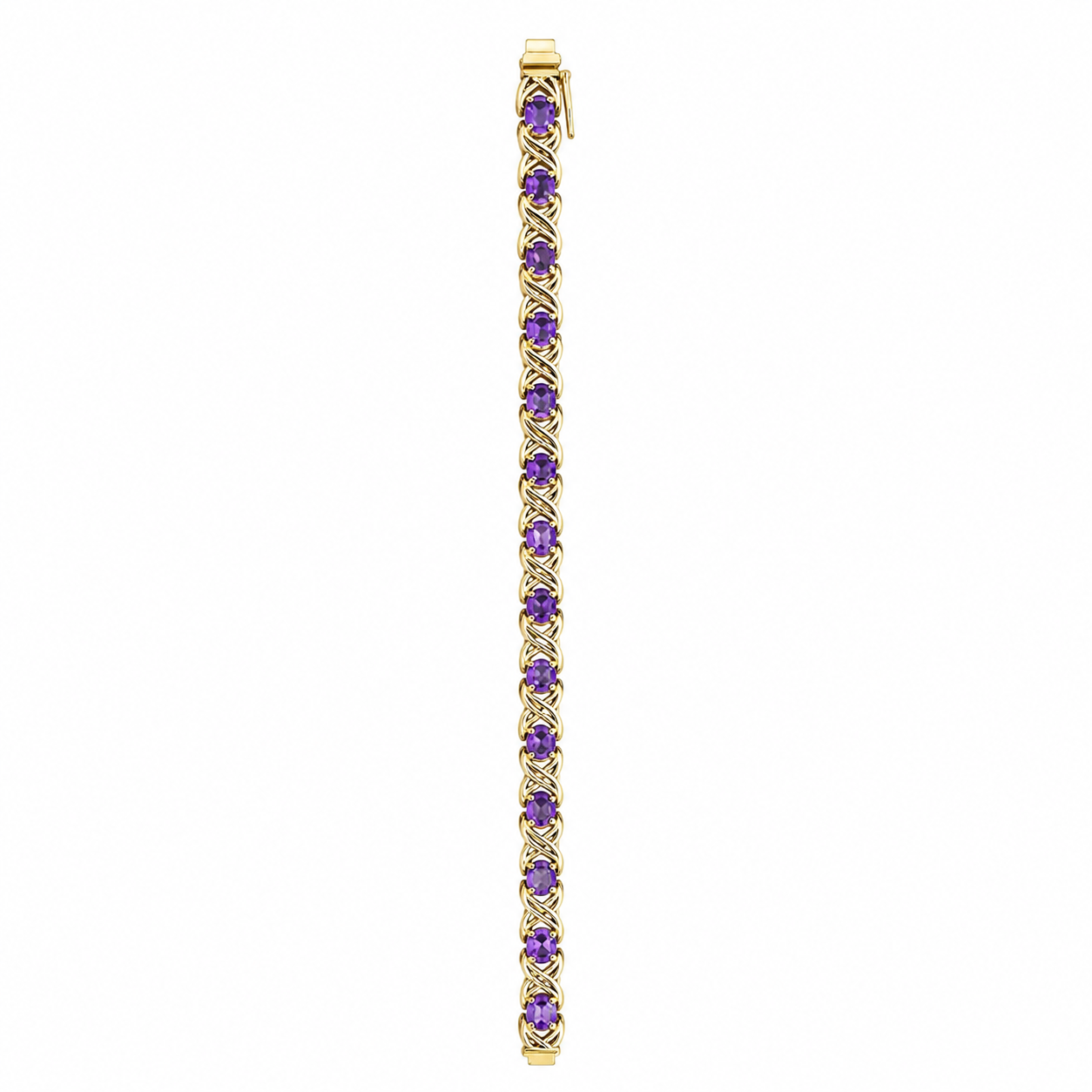 Length view of Amethyst and Gold Bracelet from the Chikahisa Ancestor Collection