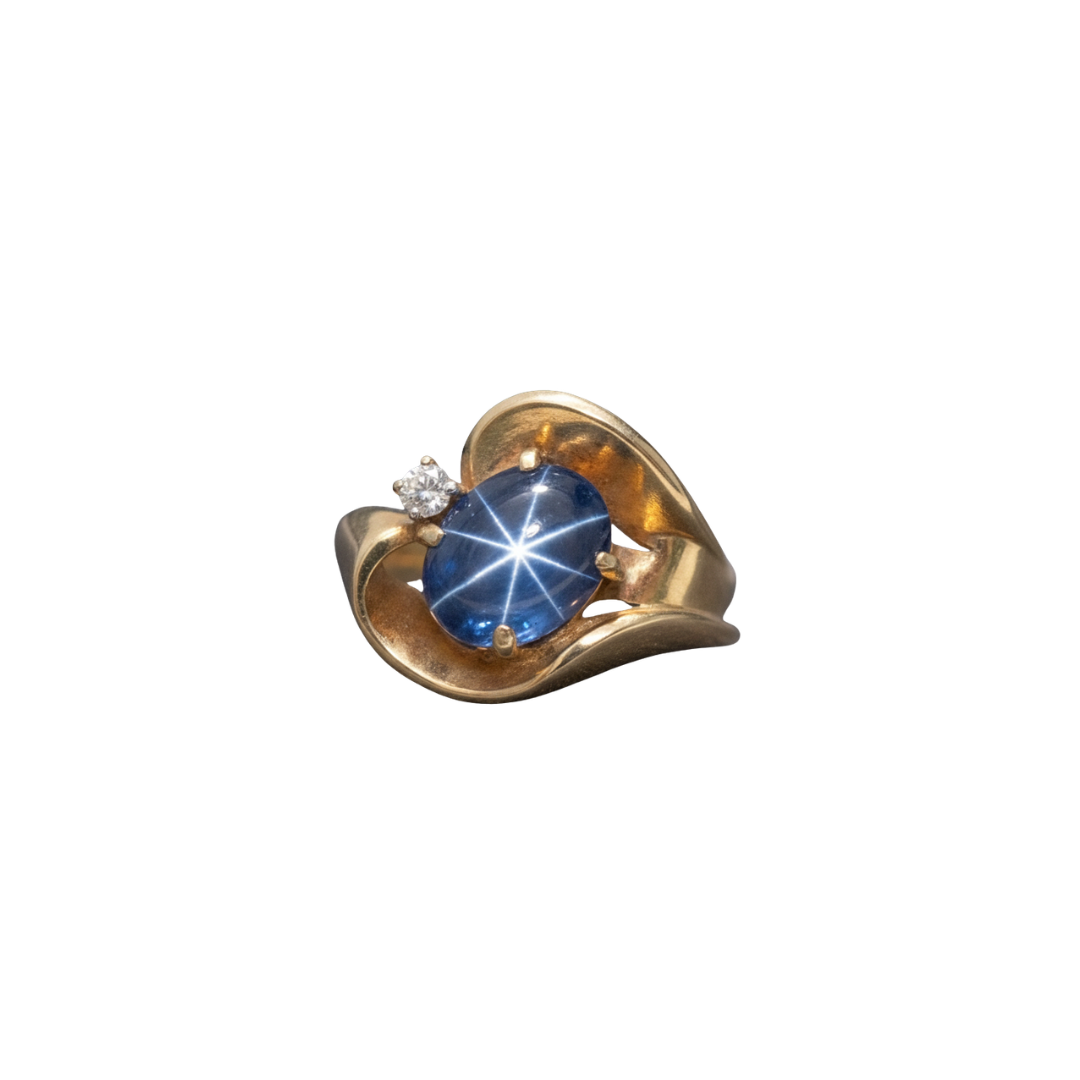 Blue Star Sapphire Ring from the Chikahisa Ancestor Collection