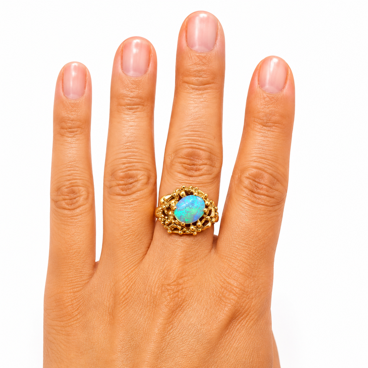 Opal Ring from Chikahisa Ancestor Collection on hand