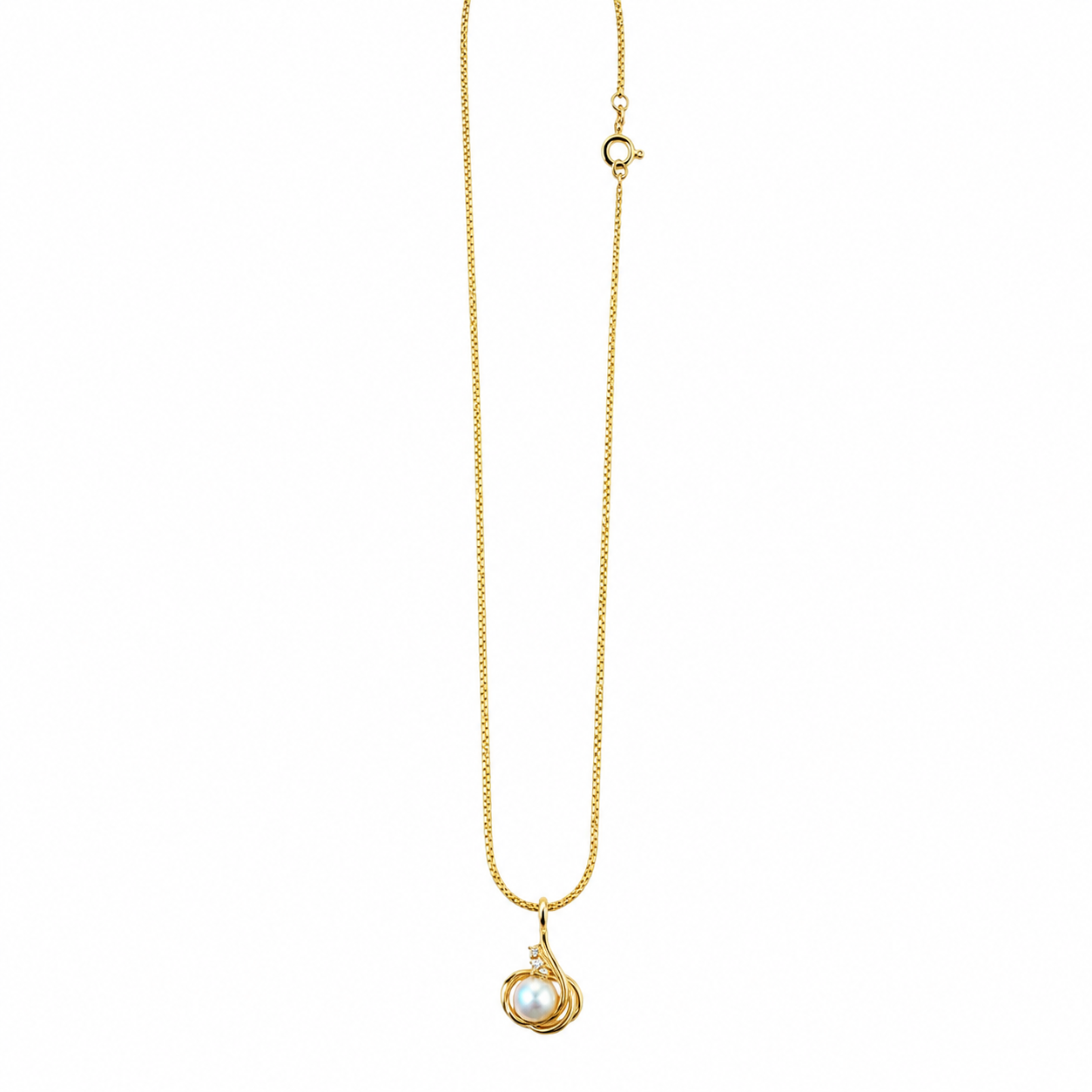 Pearl and Diamond Gold Necklace from Chikahisa Ancestor Collection