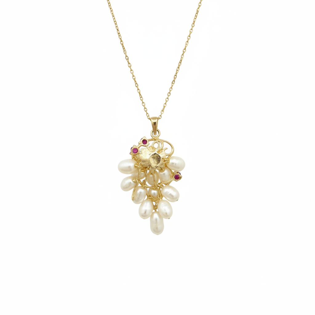 Back side of the Pearl Cluster Necklace from the Chikahisa Ancestor Collection