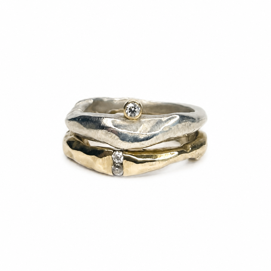 Becoming Ring Stack with Silver Odyssey and Bronze Channel Ring