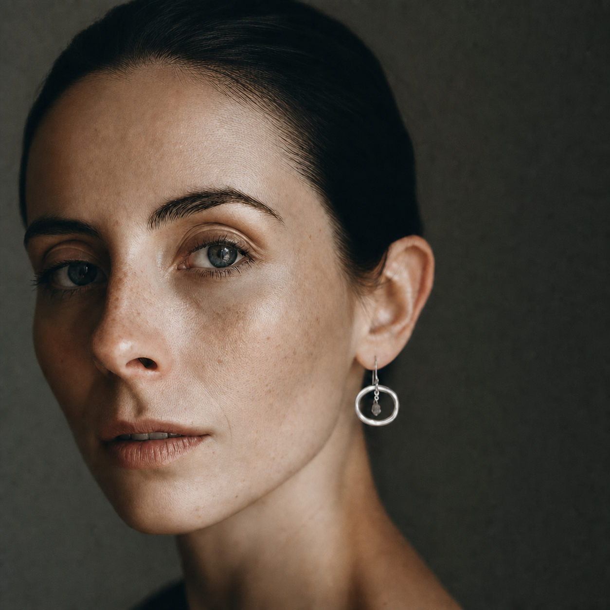 Diamond Orbit Earring on Model