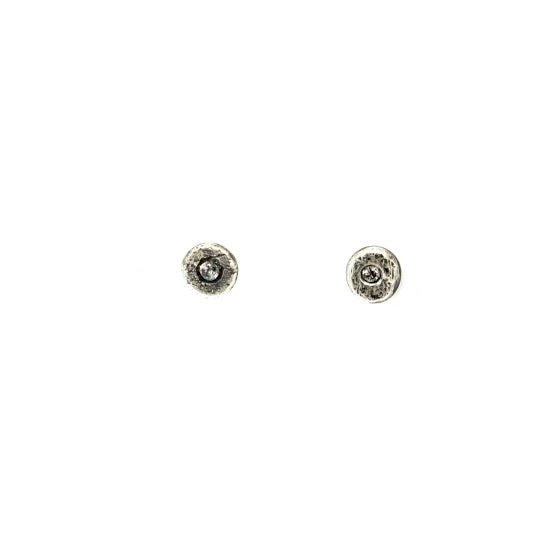 Evil Eye Stud Earrings in Sterling Silver