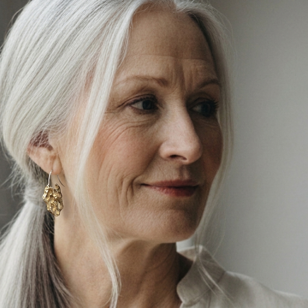 The Forage Earrings from the Hive Collection on a Model
