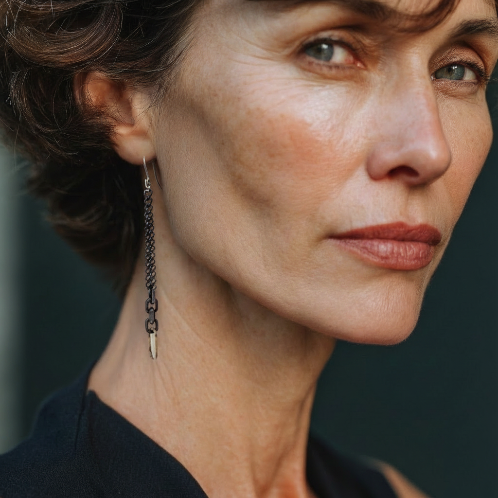 Horizon Earring on Model close up