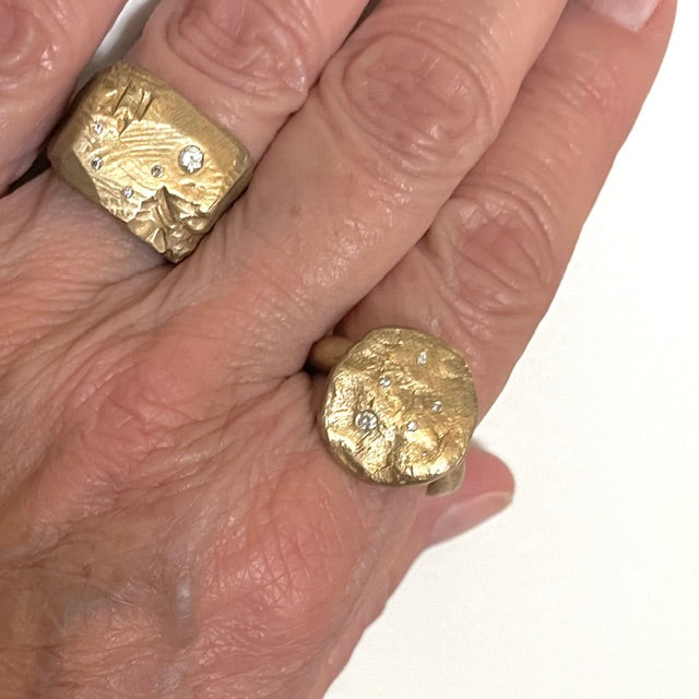 Cosmic Crater Ring in Bronze