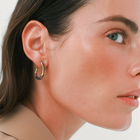 Satori 18kt Gold Hoop Earrings on Model