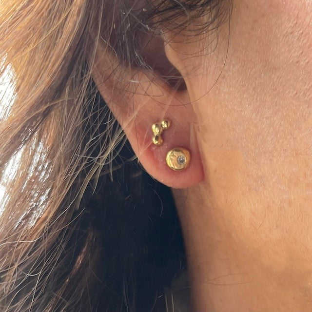 Evil Eye Stud Earrings in 18k Gold