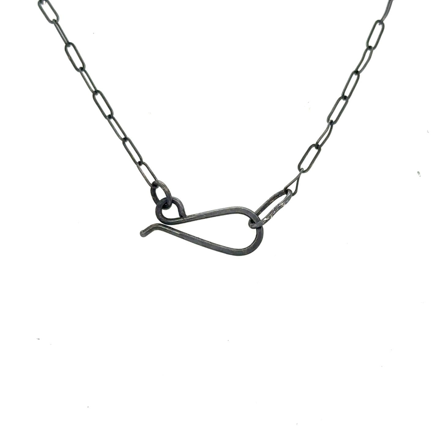 Close up of hook closure on chain of the Mamori Talisman