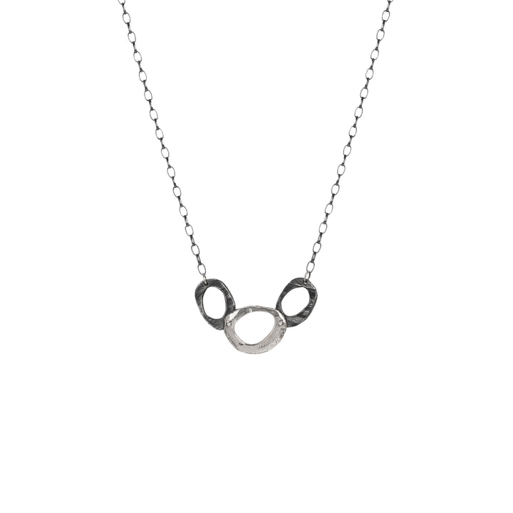 The Oval Necklace is Silver has three organic ovals to remind you of the endless potential and unity that you possess.