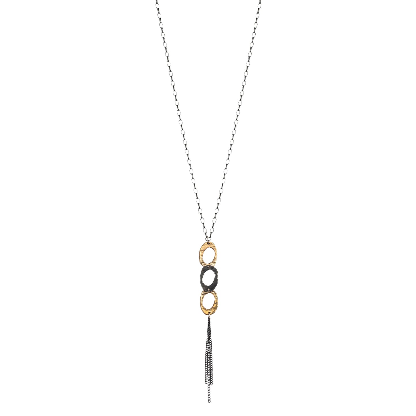 The 30" Drop Necklace in Bronze has extra movement, extra length, and extra meaning! A wabi-sabi design of three ovals are a symbol of unity and your endless potential!