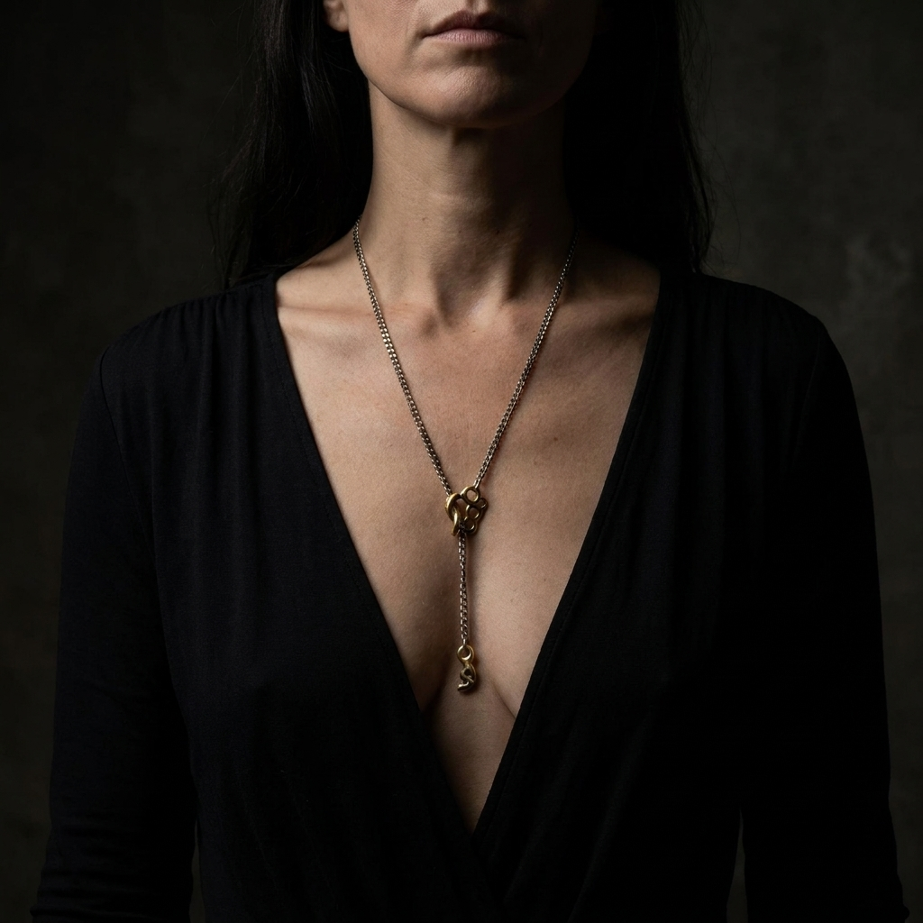 The Bearing Lariat Necklace from the Hive Collection on Model