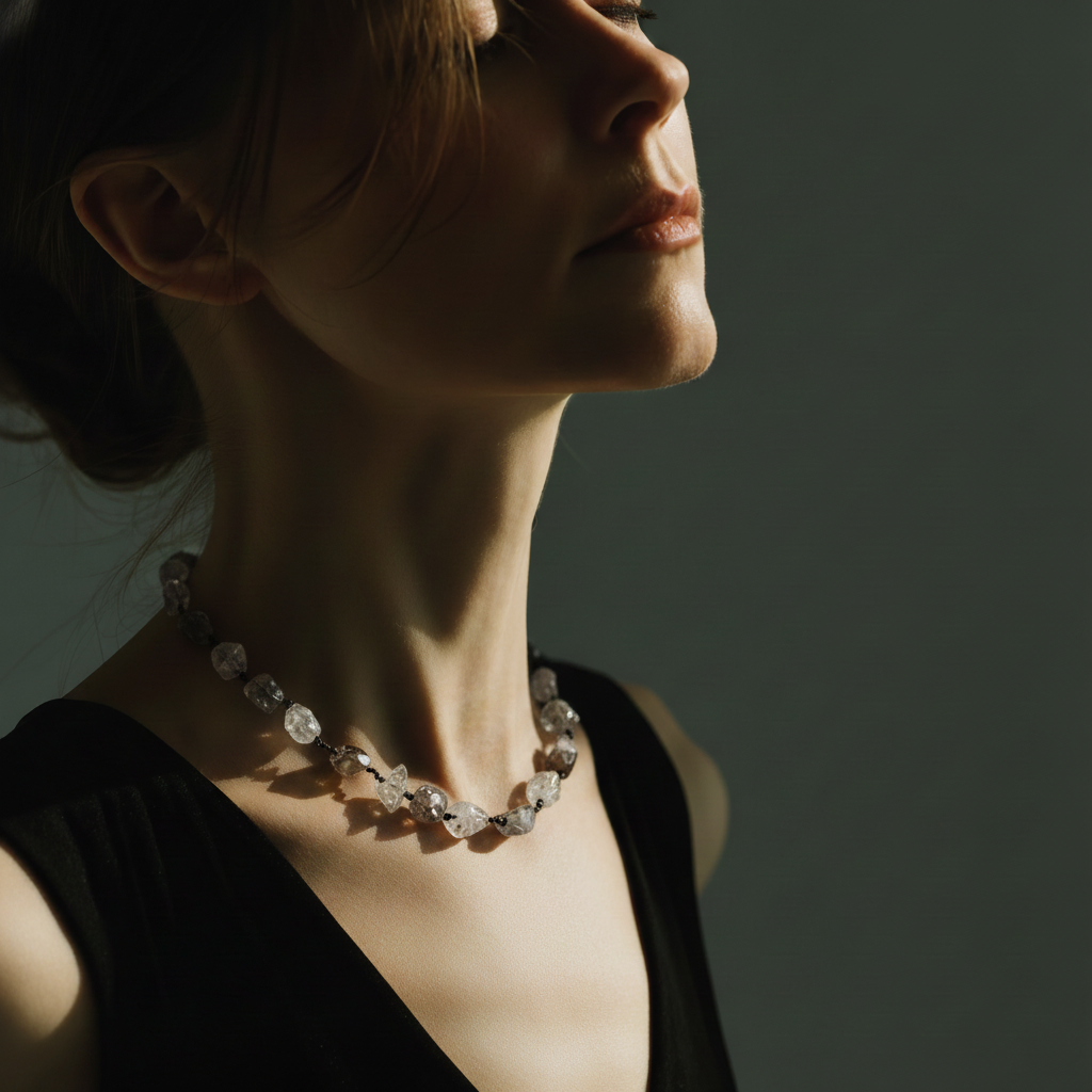 Model wearing the Kept Necklace