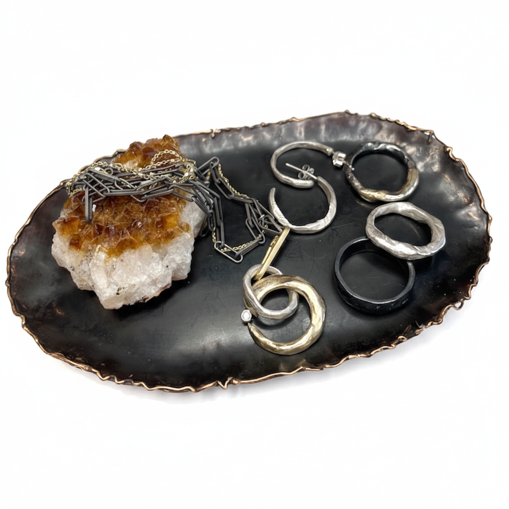 Sacred Tray shown with jewelry