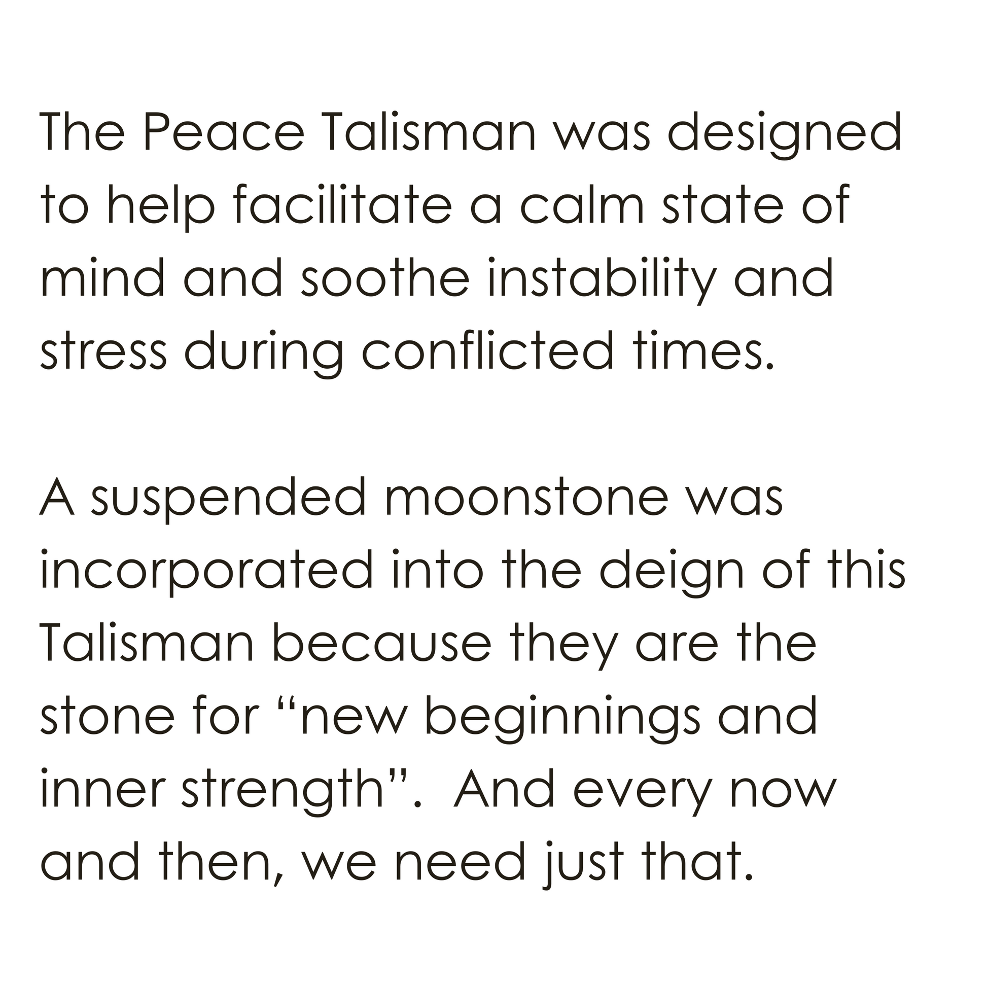 Peace Talisman Pendant meaning