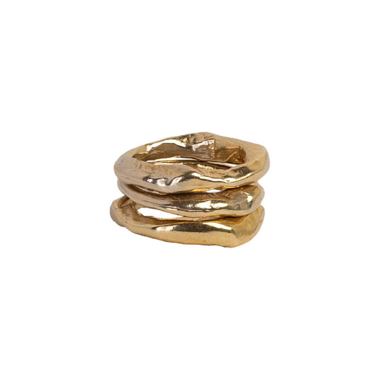 There's an ease you feel when you put on the Alchemist Ring Stack. It's like putting on the jeans you've had forever & will never part with. Each Ring is meticulously crafted with wabi-sabi intention, using only the finest precious metals. We use the ancient lost wax casting technique imbuing it with its own character and soulful imperfections that make it truly one of a kind.