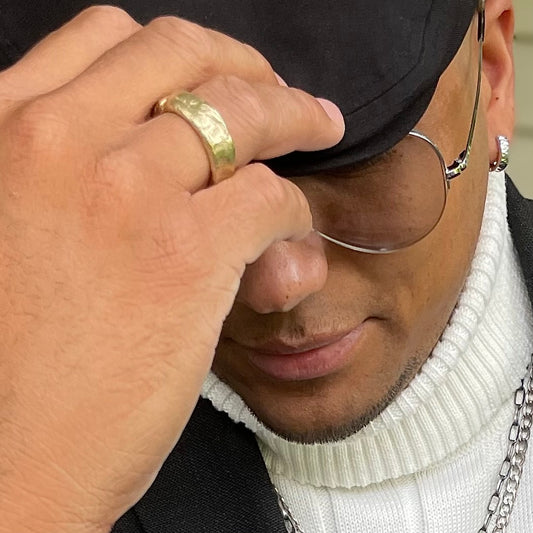 The Rebel Ring in Bronze on Model