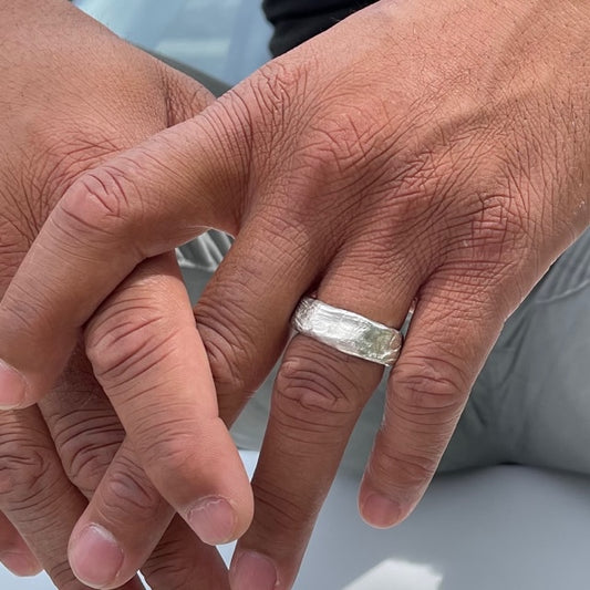 The Rebel Ring in Silver on Model