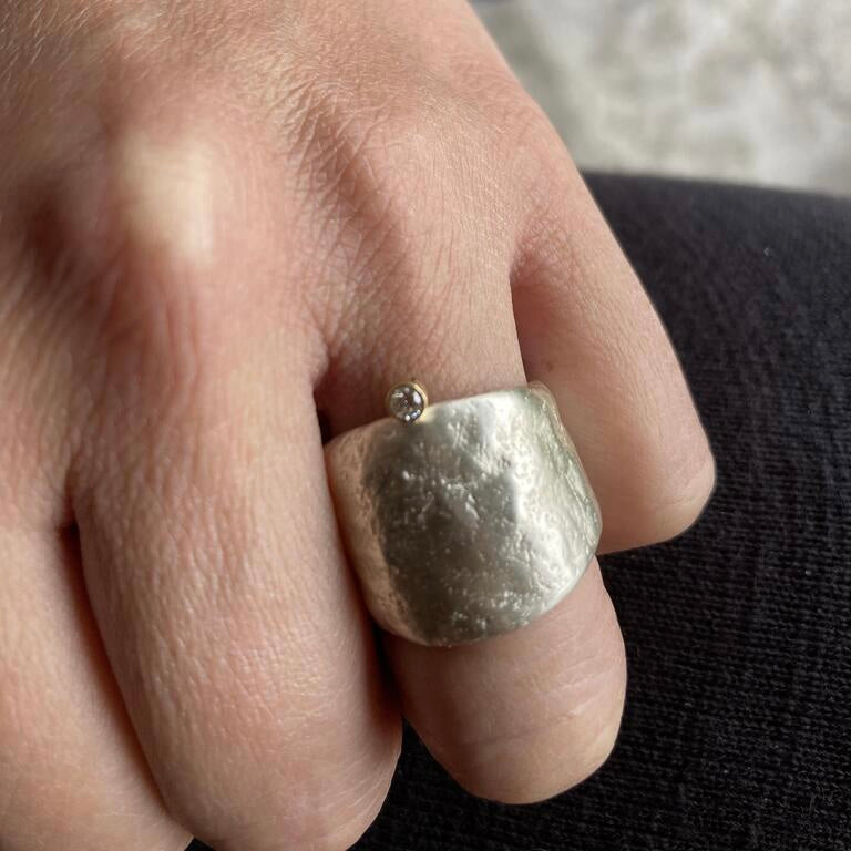 The Relic Ring in Silver on Model