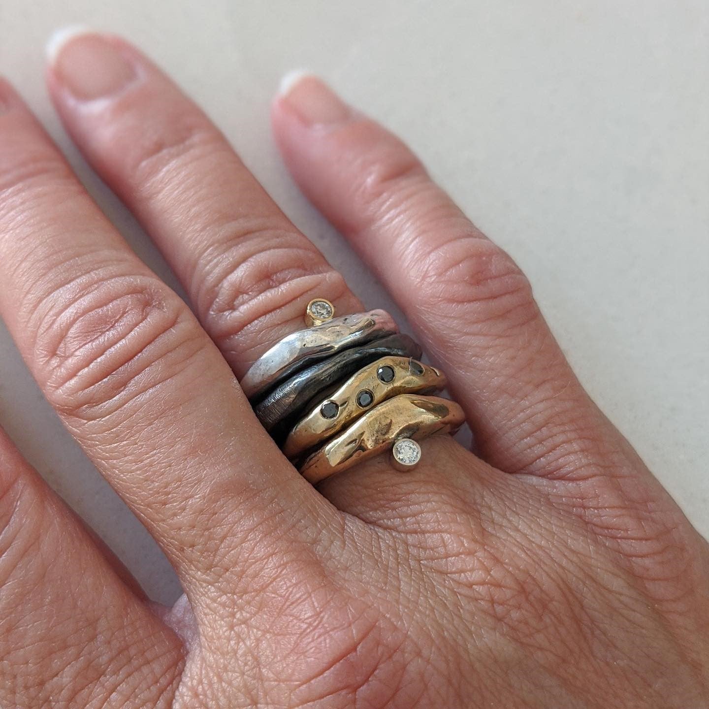 Odyssey Ring in Silver with White Diamond