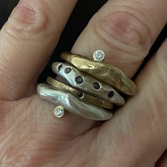 Odyssey Ring in Bronze with White Diamond