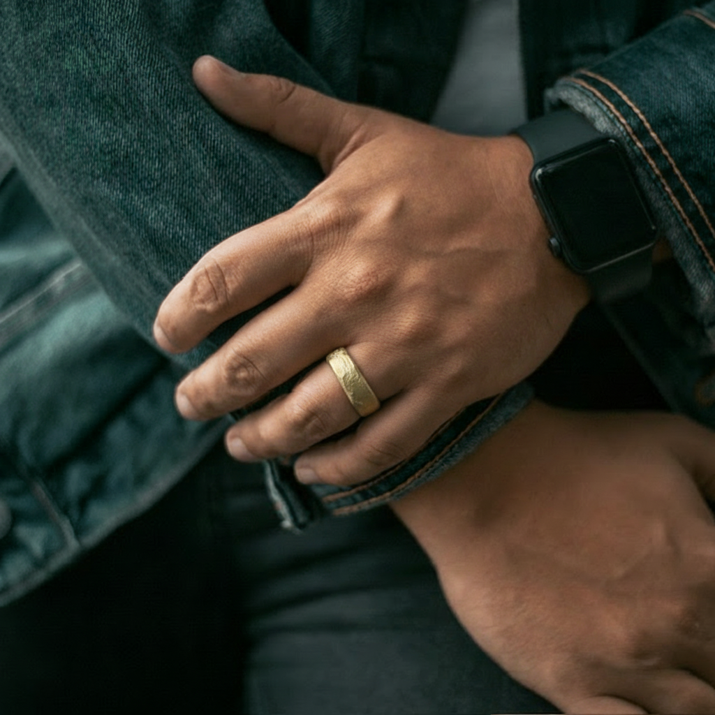 Rebel Ring in Bronze on a male