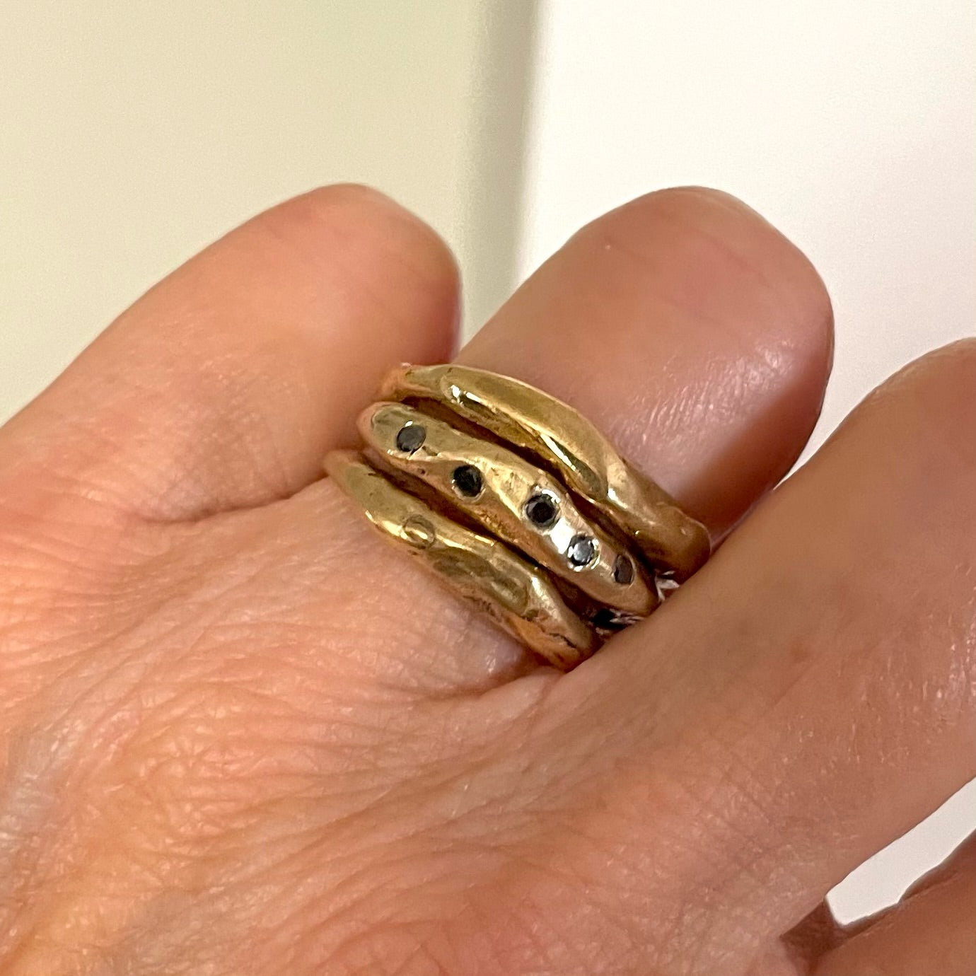 The Connection Stacking Ring Set embraces the beauty of the past, present, and future. It's inspired by our collective desire to connect with something greater than ourselves.