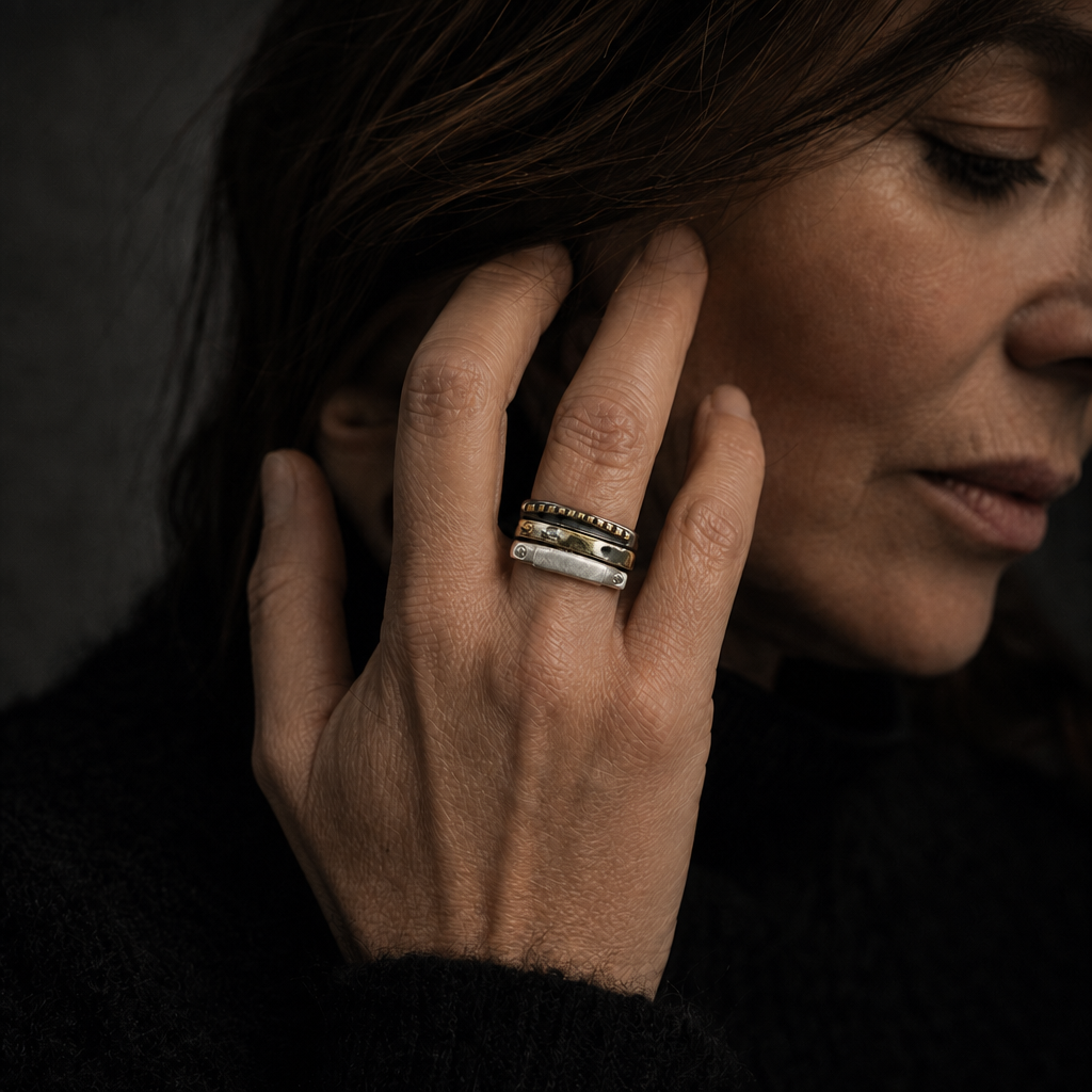 Trinity Ring Stack on Model