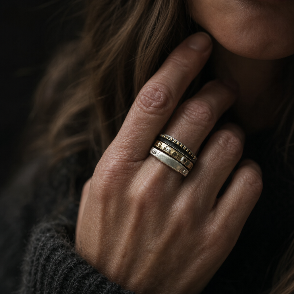 Trinity Ring Stack on Model