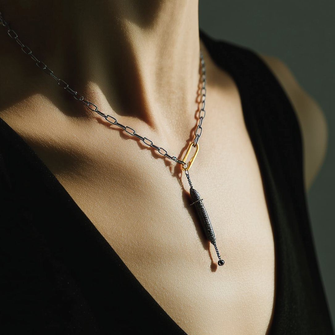 Strength with Black Diamond Talisman Necklace