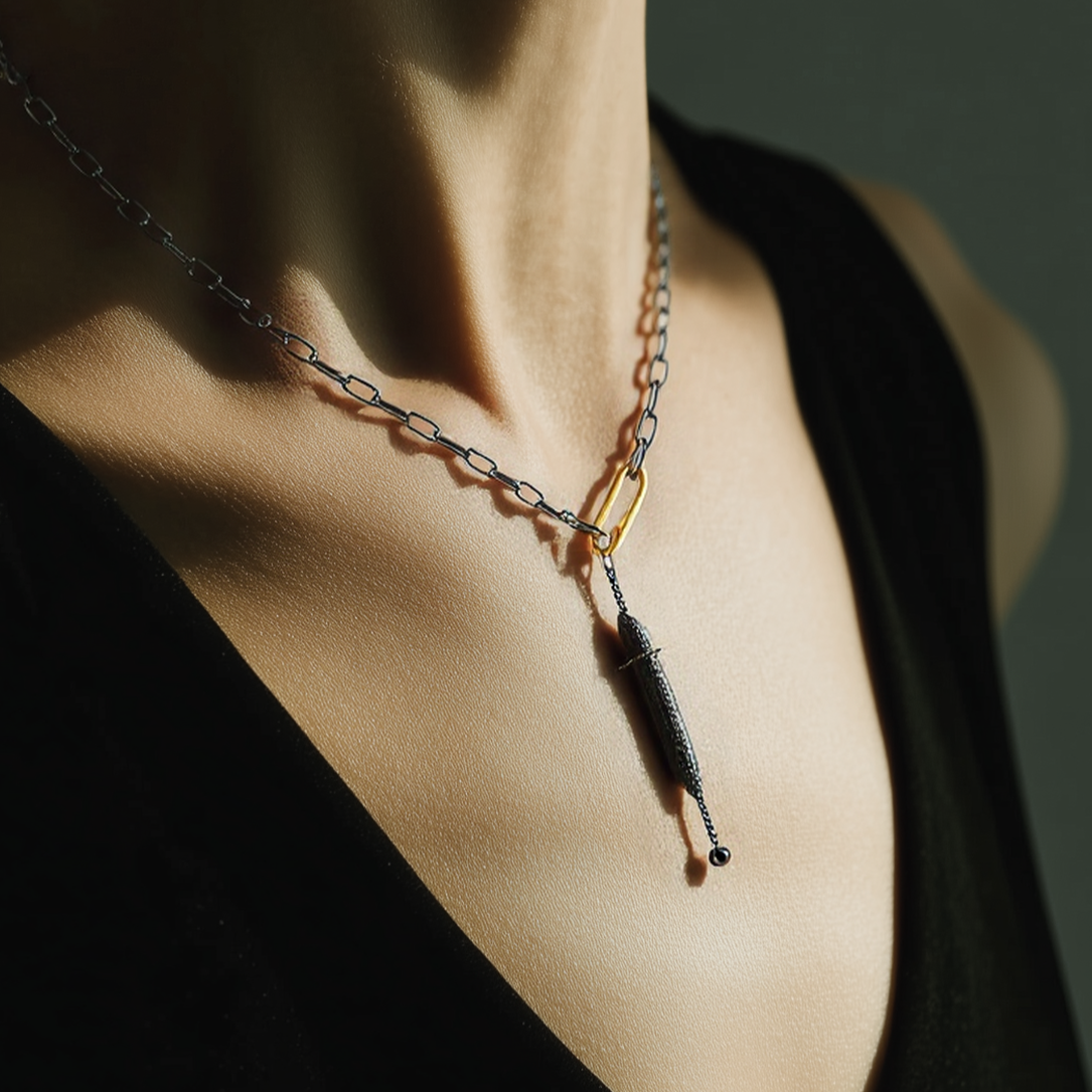 Strength with Black Diamond Talisman Necklace