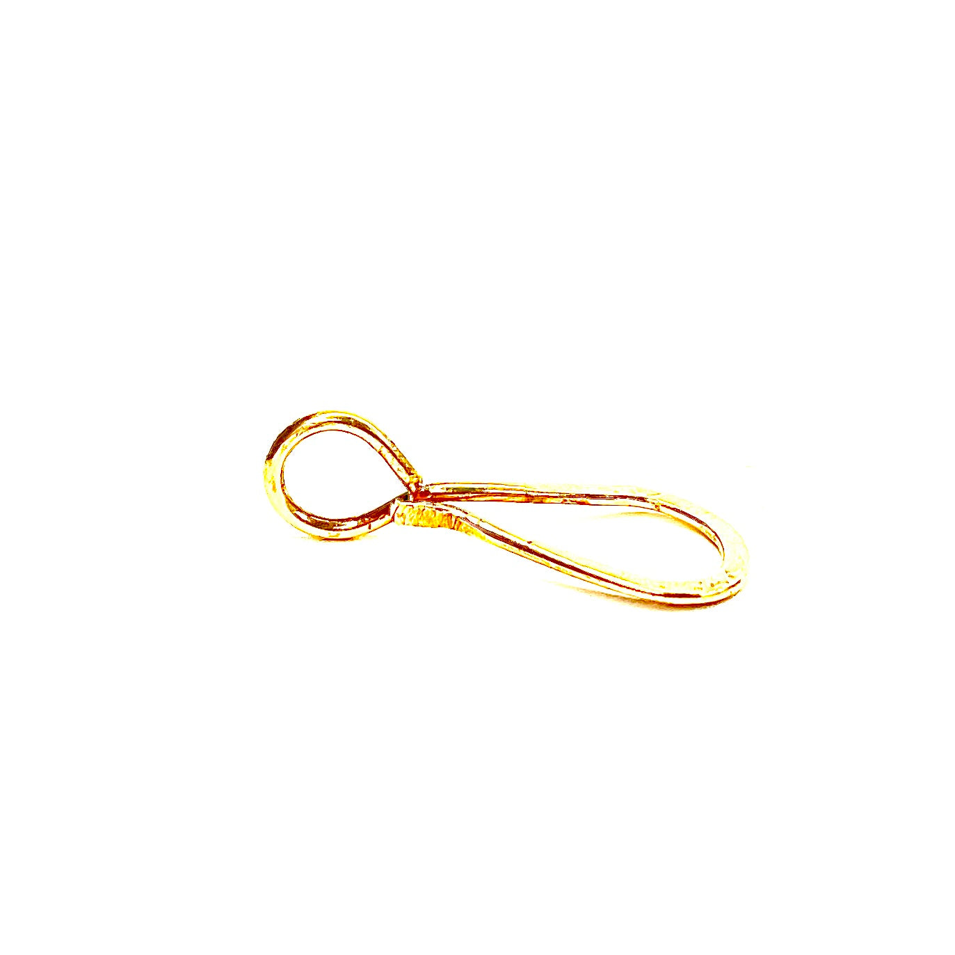 The Brass Tear Drop Connector measures approx 1" long and 3/8" wide. It's designed to easily attach your Talisman Pendants. Will slide over most chains.