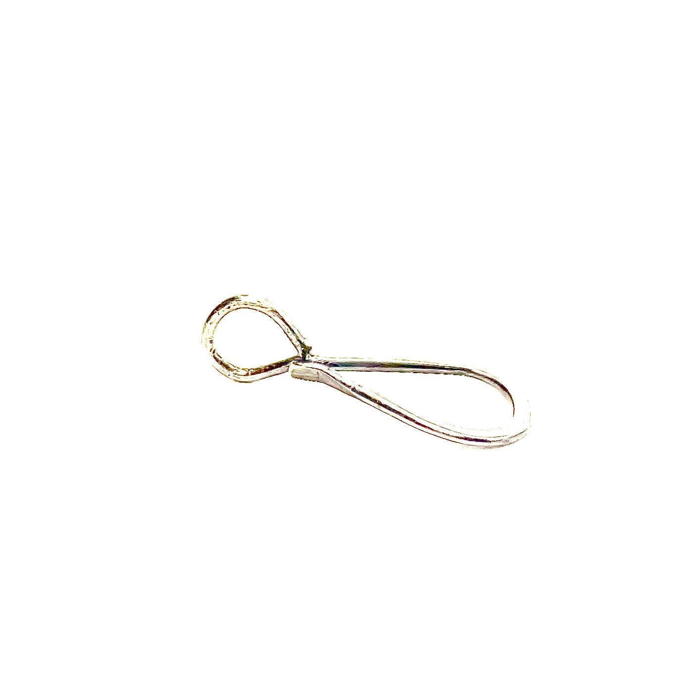 The Silver Tear Drop Connector measures approx 1" long and 3/8" wide. It's designed to easily attach your Talisman Pendants. Will slide over most chains.