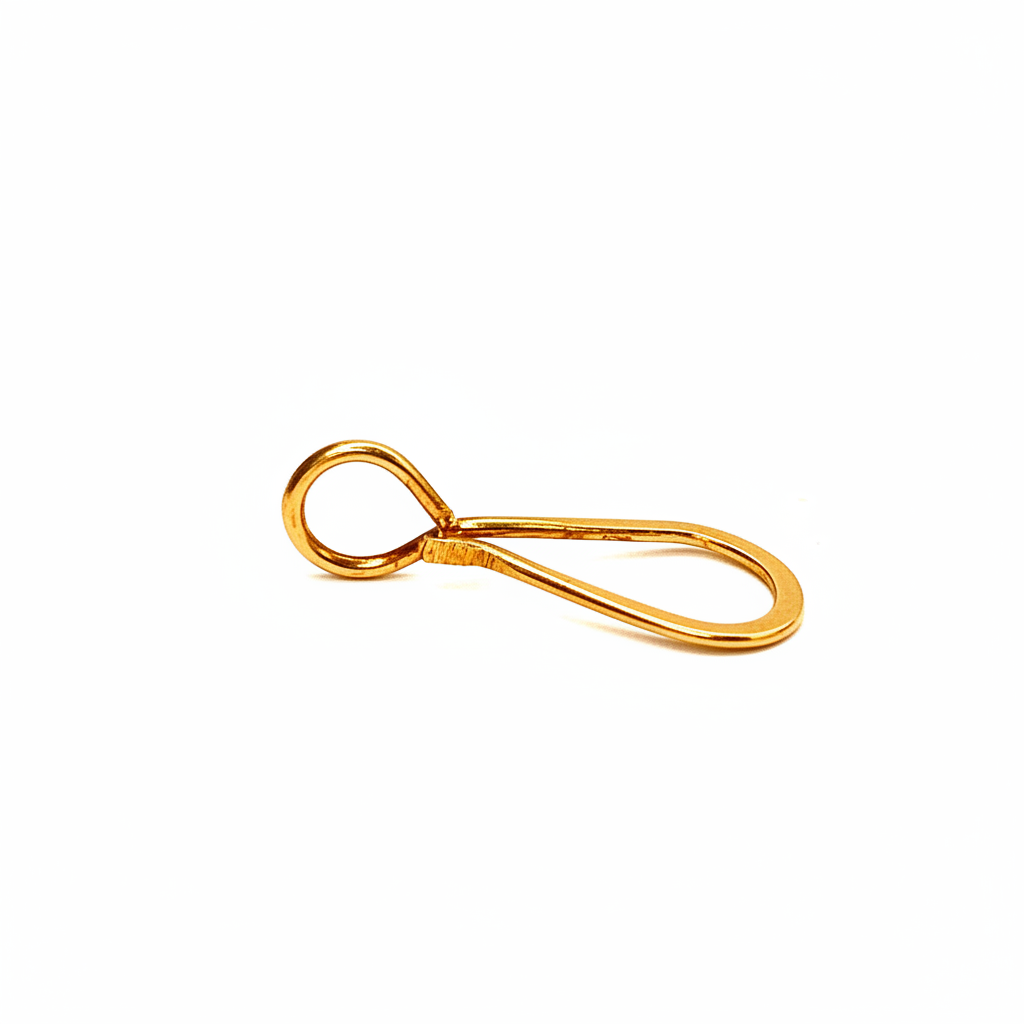 The Brass Tear Drop Connector measures approx 1" long and 3/8" wide. It's designed to easily attach your Talisman Pendants. Will slide over most chains.
