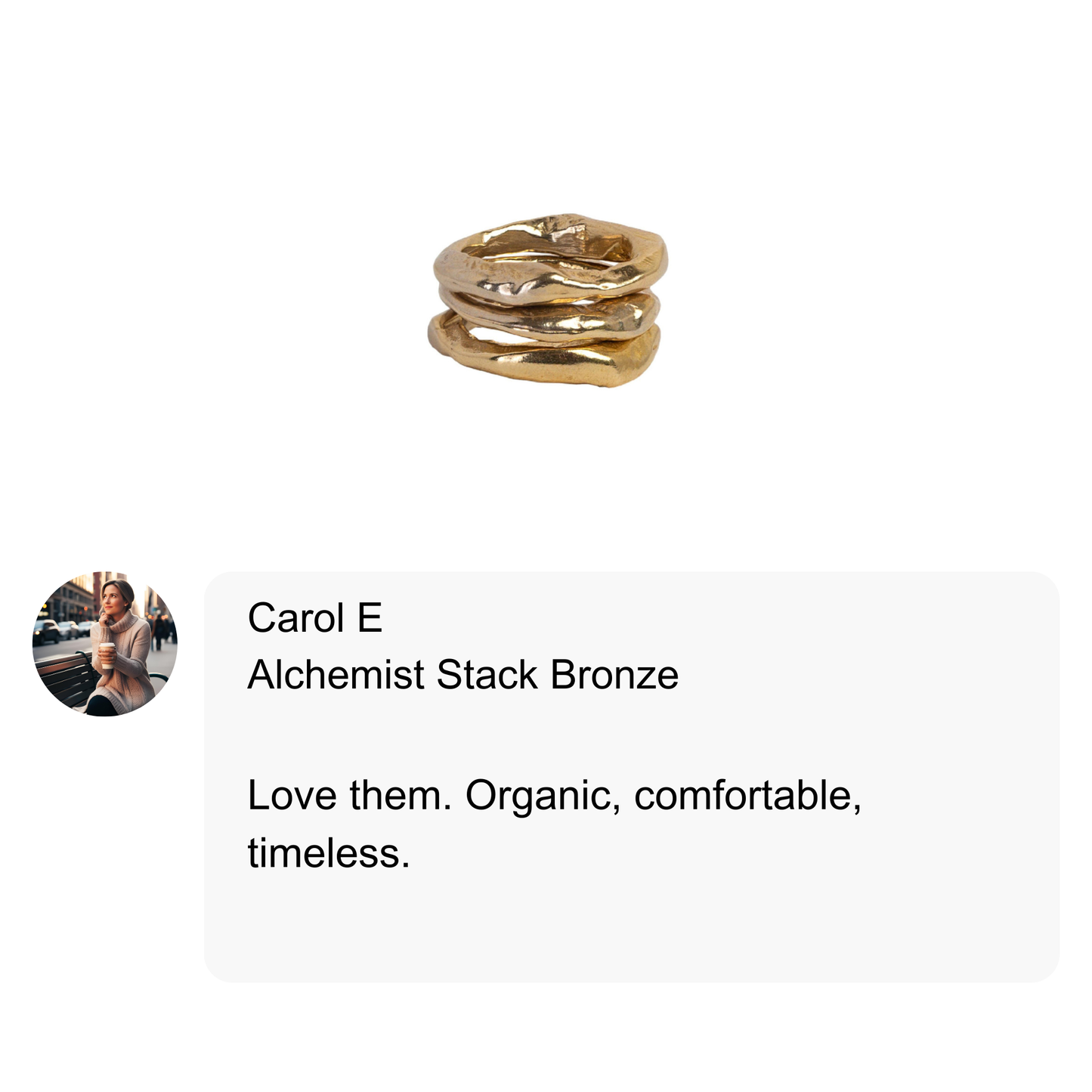 Alchemist Stacking Rings in Bronze