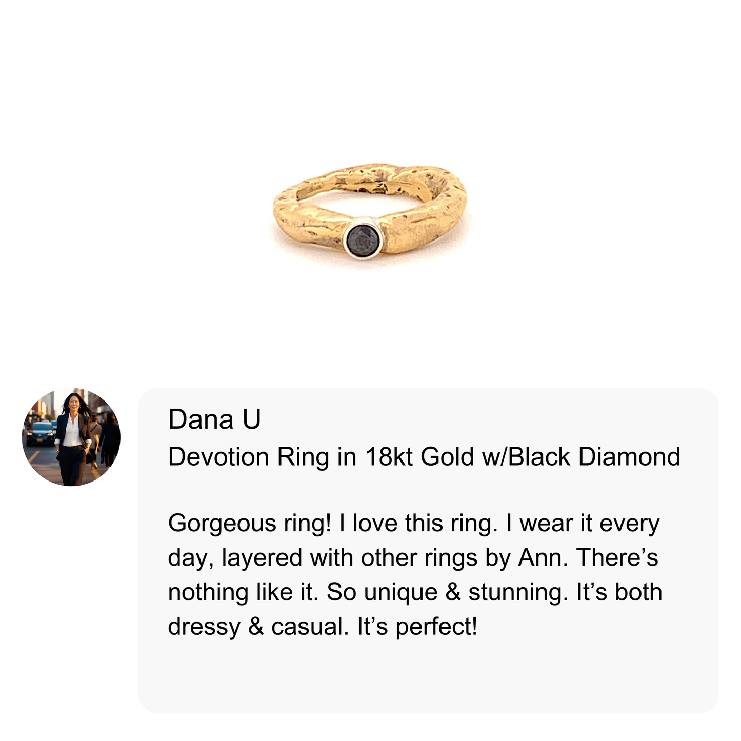Devotion Ring 18k Gold with Black Diamond