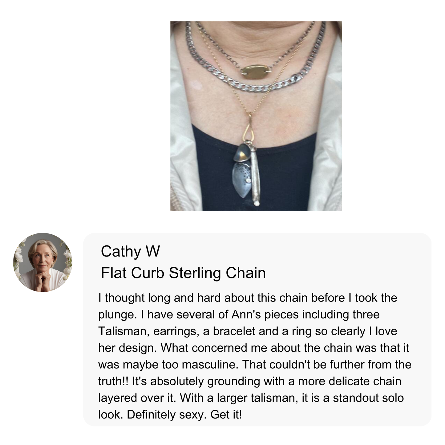 Flat Curb Sterling Chain