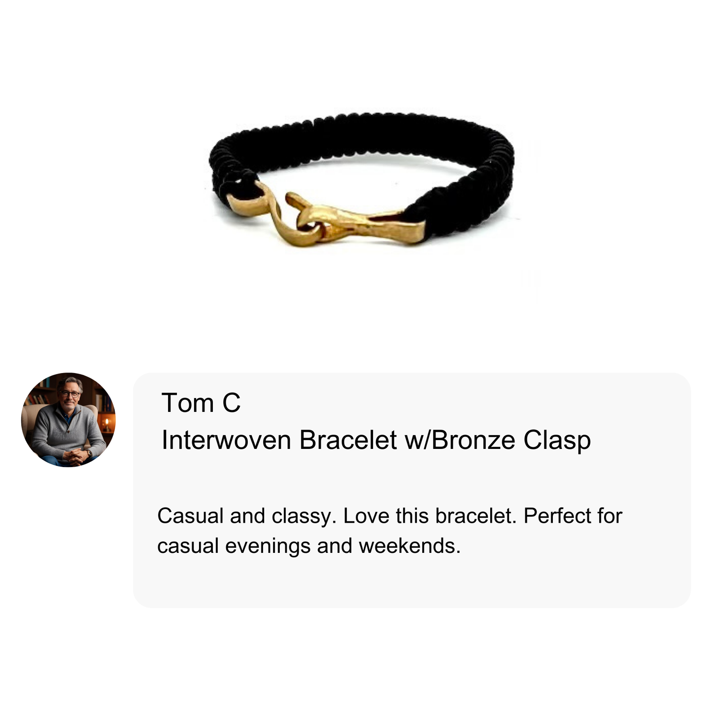 Interwoven Bracelet with Bronze Clasp