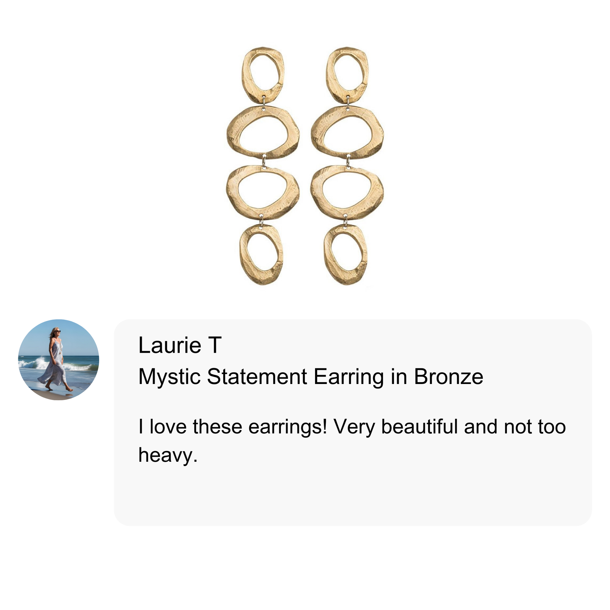 Customer Review of Mystic Statement Drop Earrings in Bronze