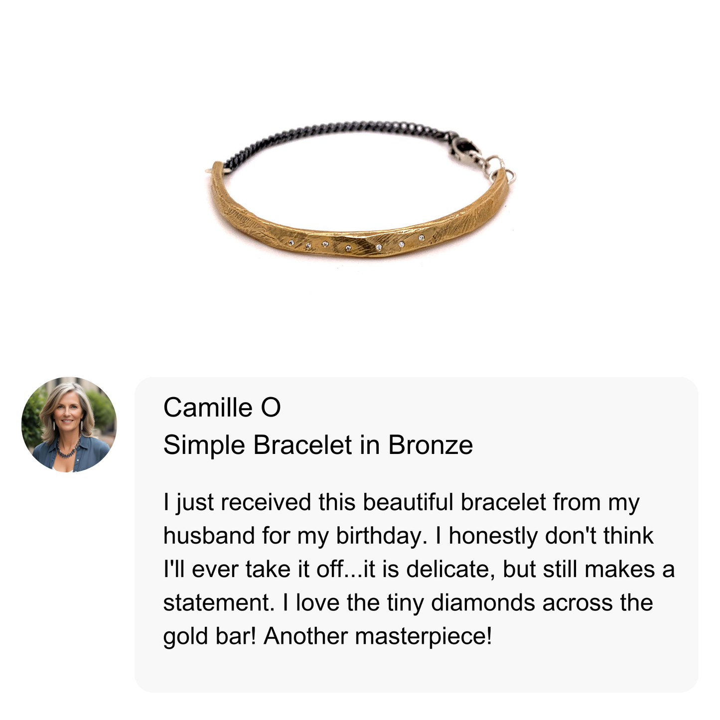 Skipping Stones Simple Bracelet in Bronze