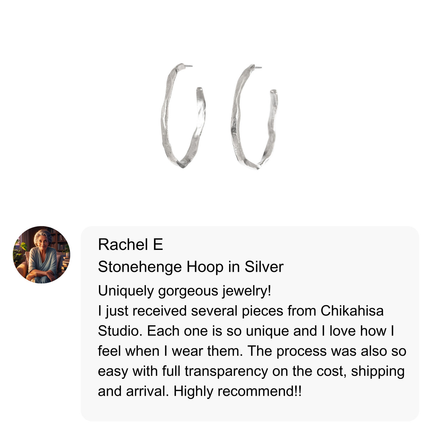 Customer Review of the Stonehenge Hoop Earrings in Silver